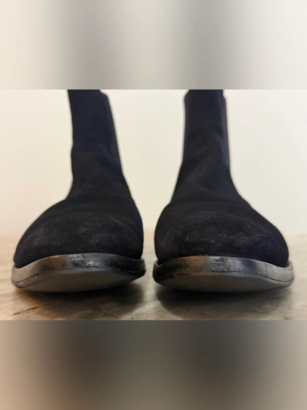 Ralph Lauren Purple Label Suede Chelsea Boots 13 D Black Italy Pull On $1500